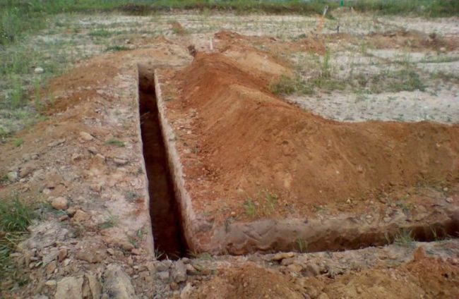 Траншея под фундамент