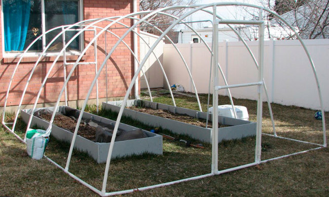 Каркас из ПВХ труб